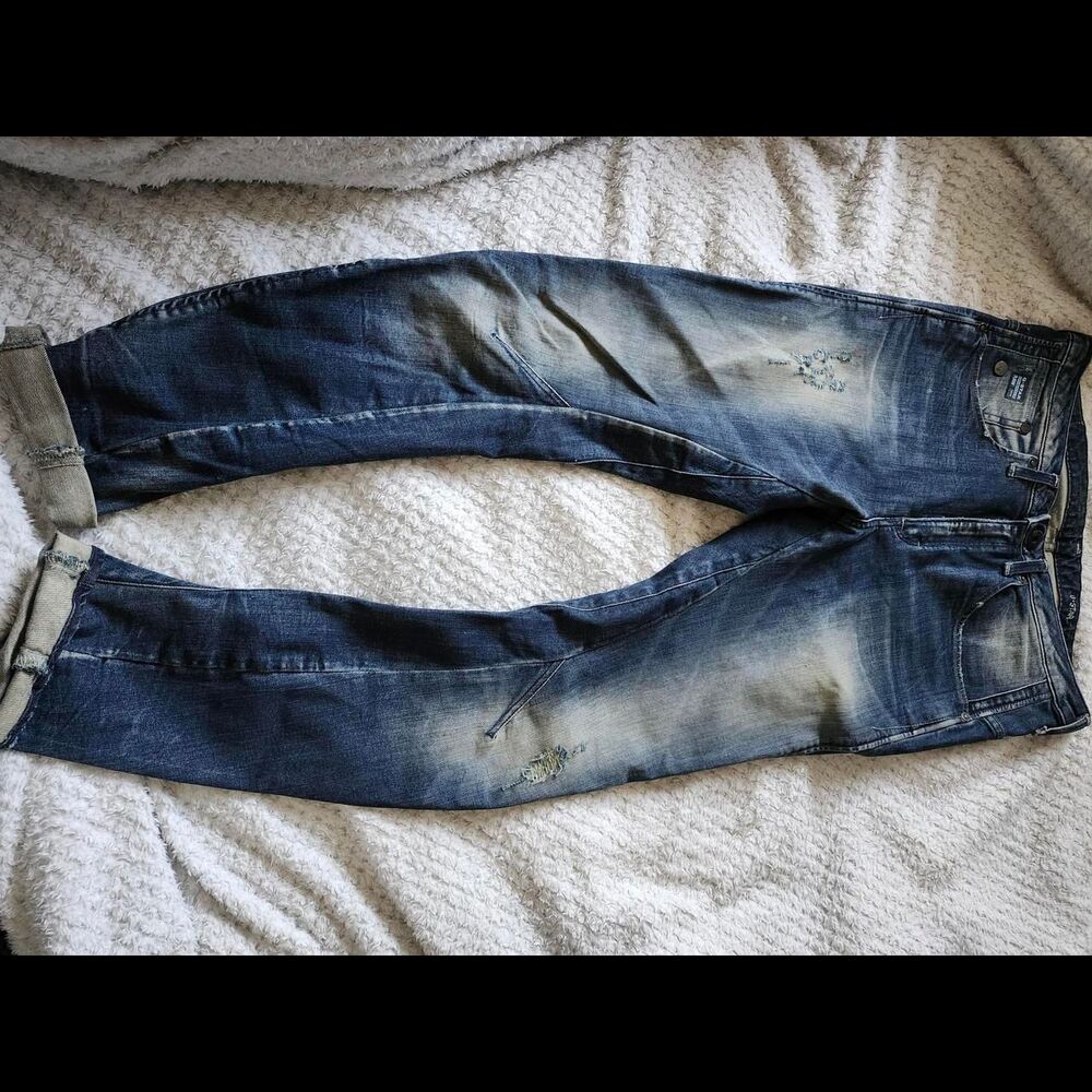 G-star-raw Women's Blue and Navy Jeans